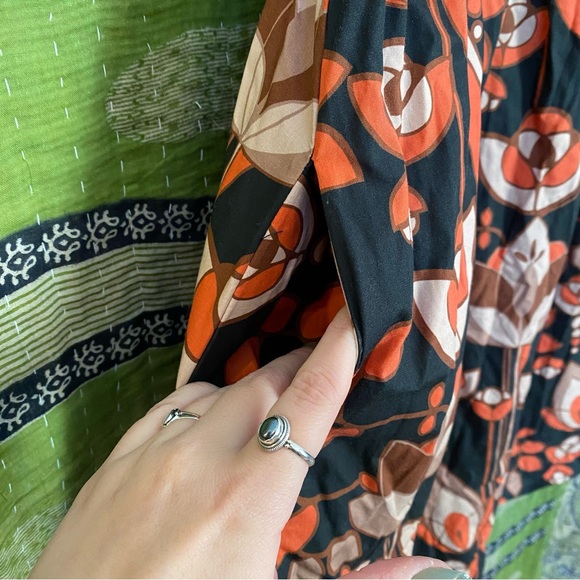 Eva Franco x Anthropologie Black Floral Retro Mod Tent Min Dress Size Medium - Picture 10 of 16